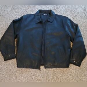 Men's Black Gear For Sports Leather Motorcycle Jacket